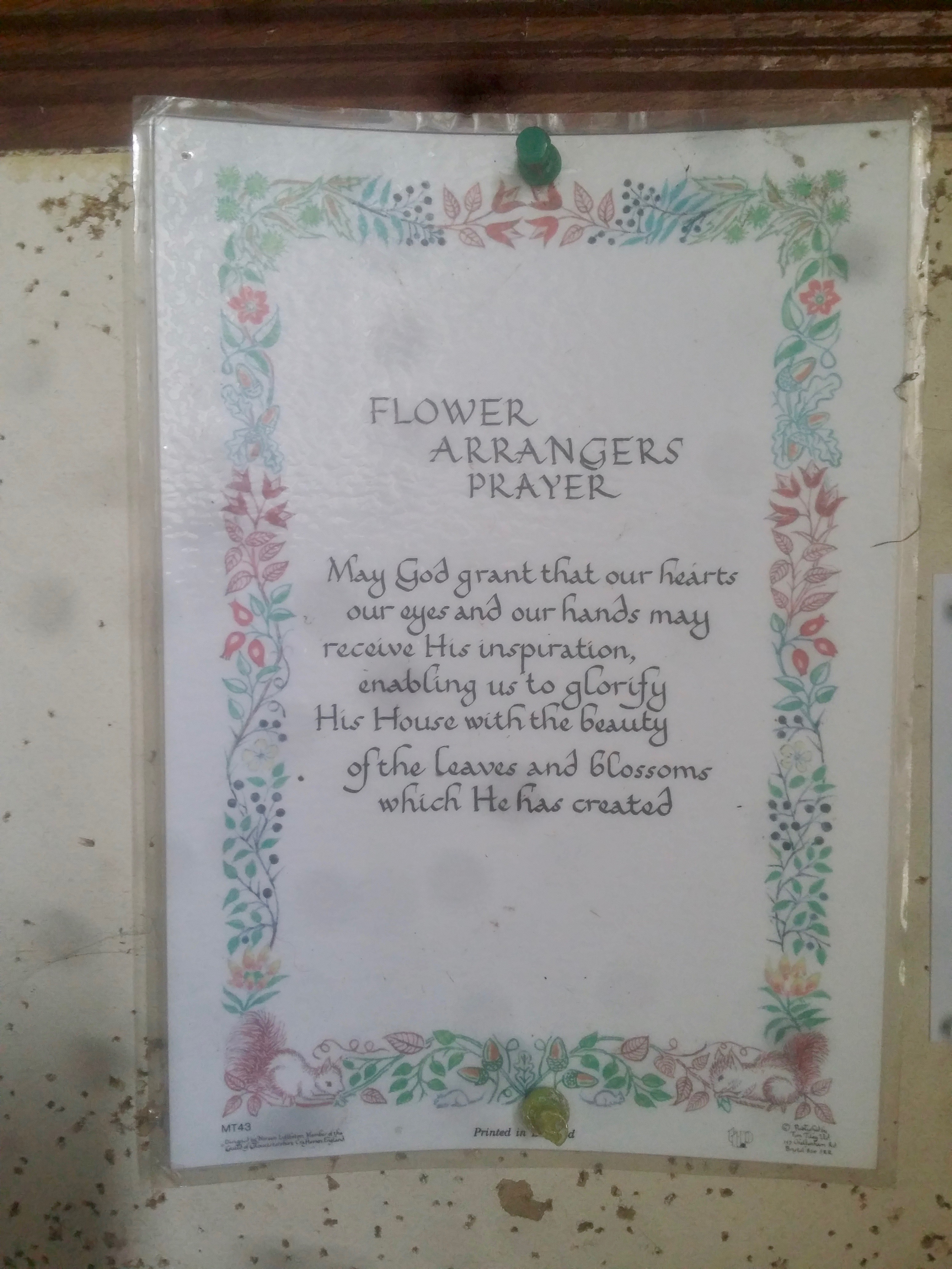 The flower arranger's prayer.